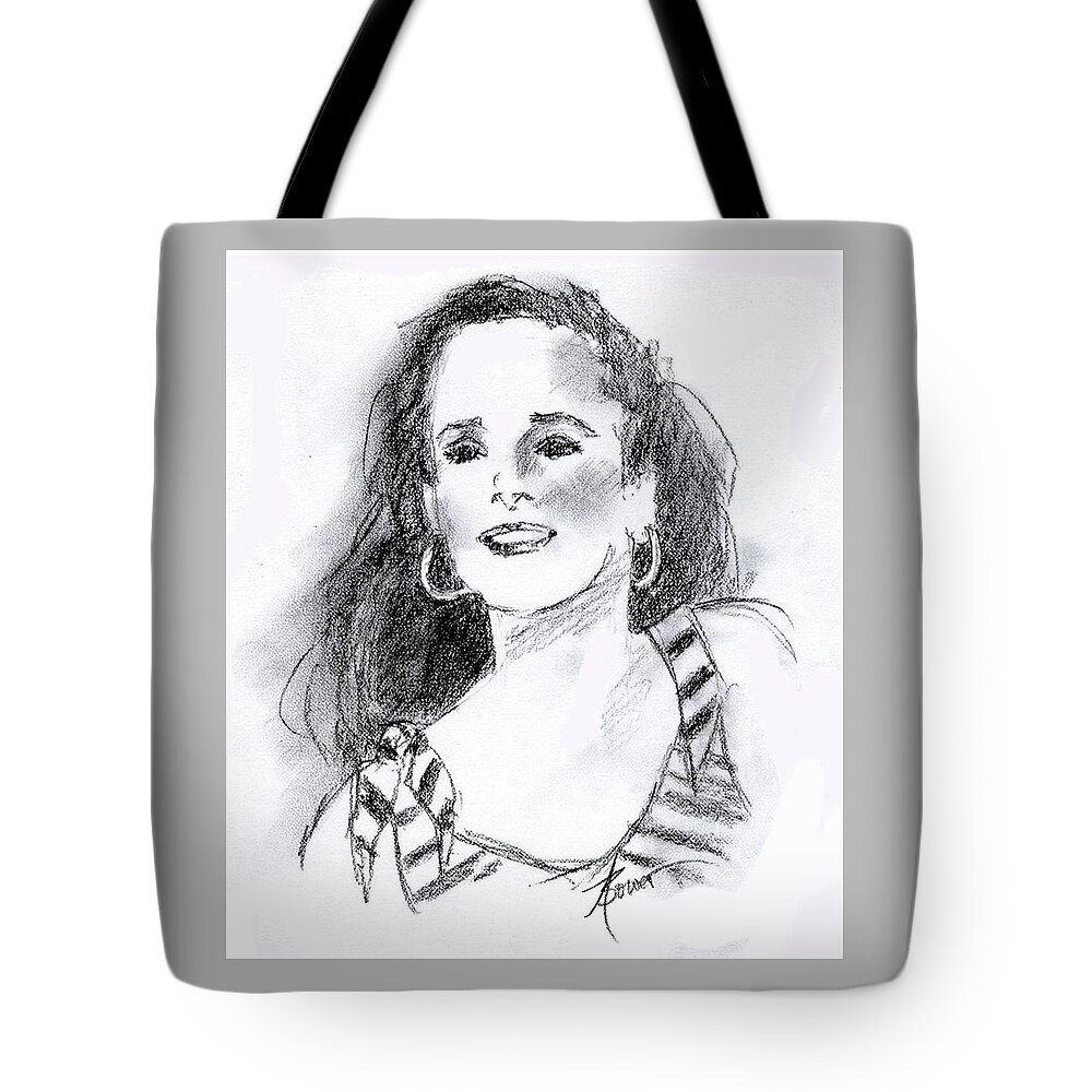Skektching Tote Bag featuring the painting Karen by Adele Bower