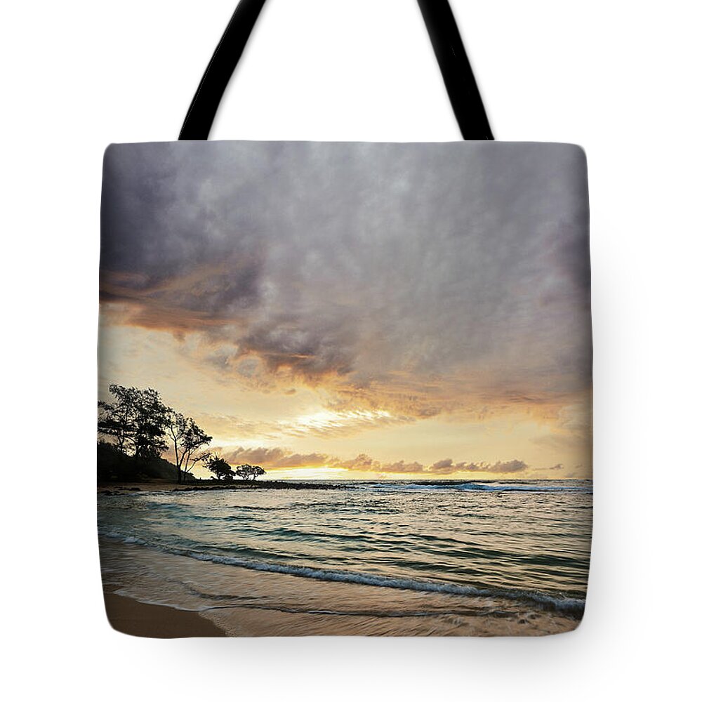 Nature Tote Bag featuring the photograph Kauai Sunrise Cloud Formation by Jon Glaser