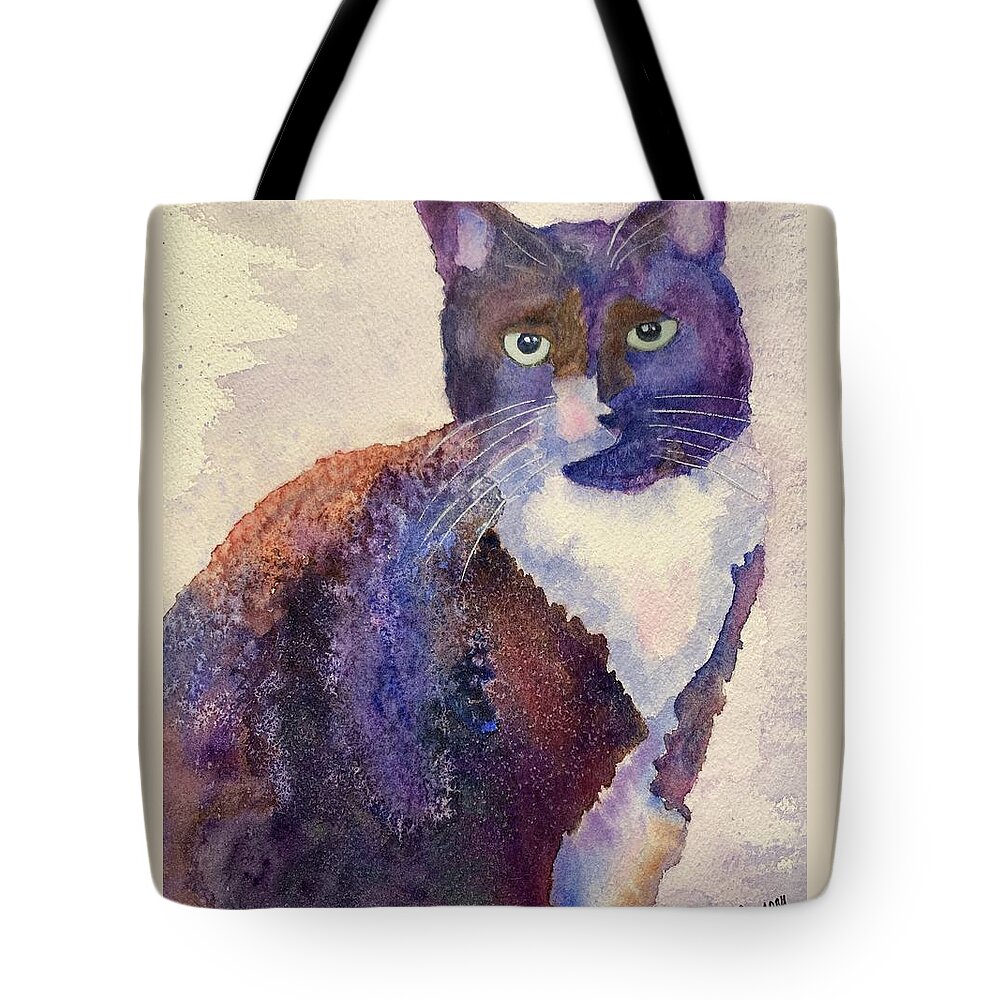 Tuxedo Tote Bag featuring the painting Kaylee by Sue Carmony