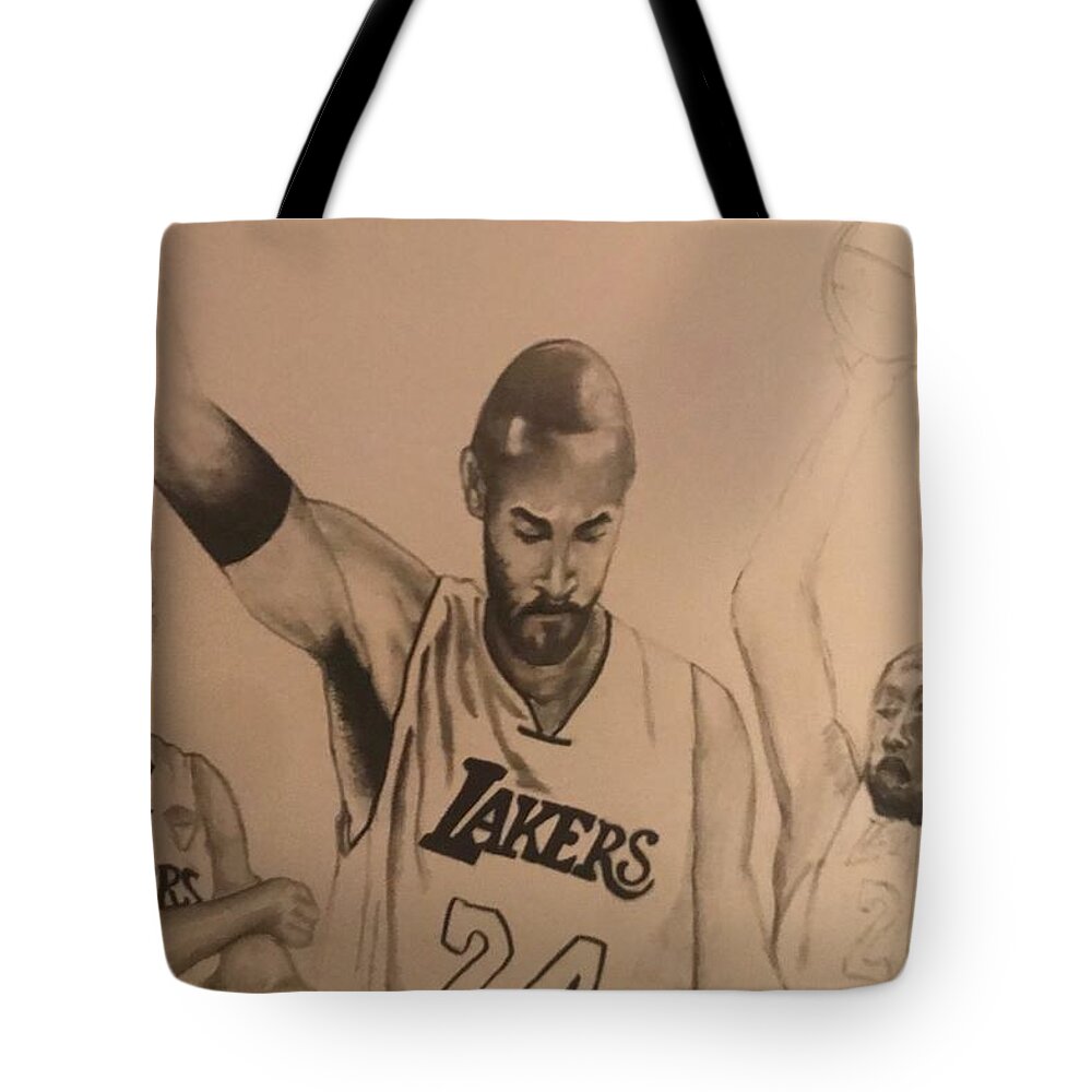  Tote Bag featuring the drawing KB by Angie ONeal