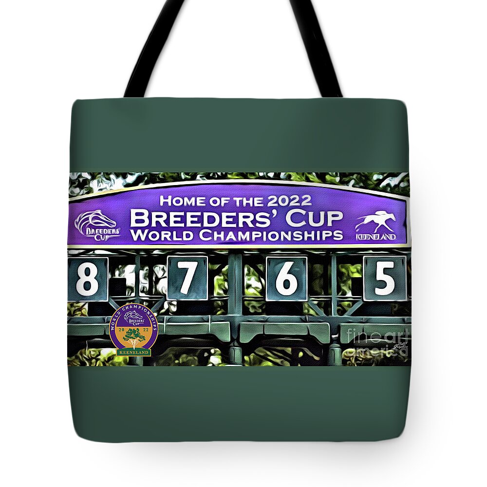 Keeneland Tote Bag featuring the digital art Keeneland Breeders Cup 2022 by CAC Graphics