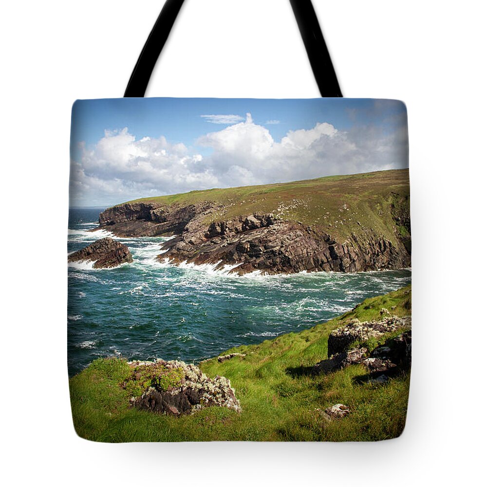 Raw Tote Bag featuring the photograph Kerry Head Cliffs by Mark Callanan