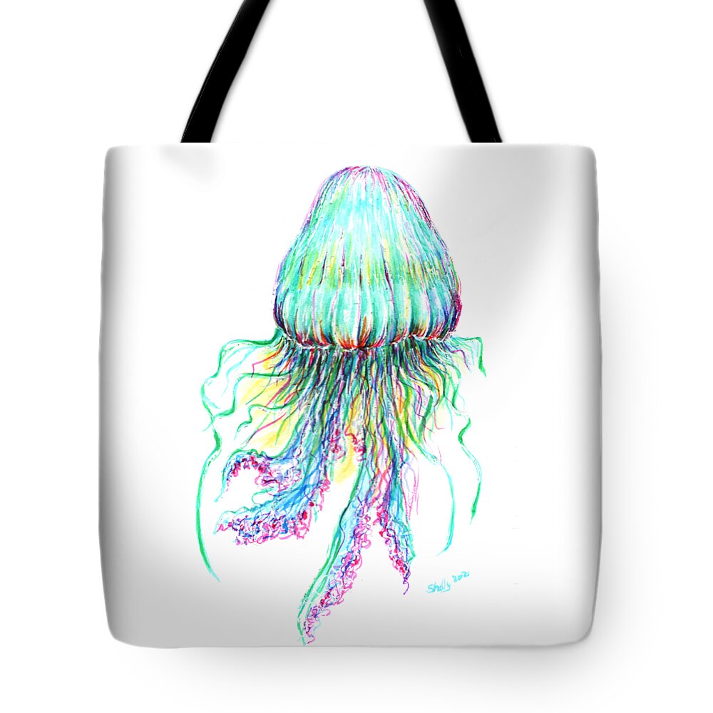 Jellyfish Tote Bag featuring the painting Key West Jellyfish Study 2 by Shelly Tschupp