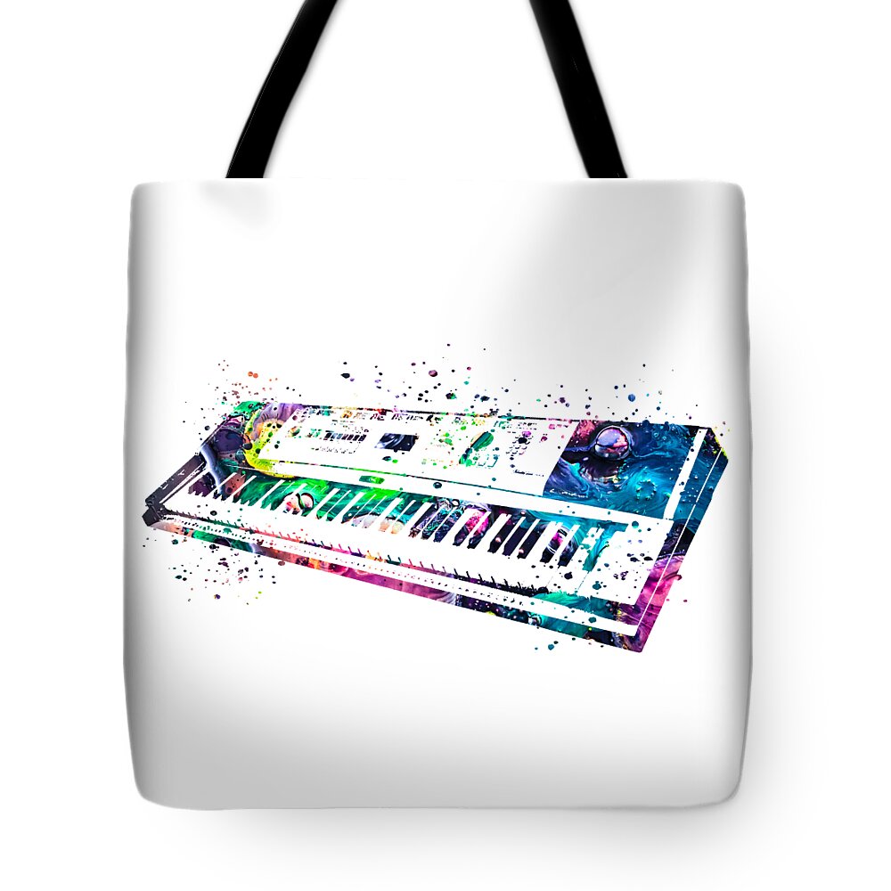 Keyboard Tote Bag featuring the painting Keyboard by Zuzi 's