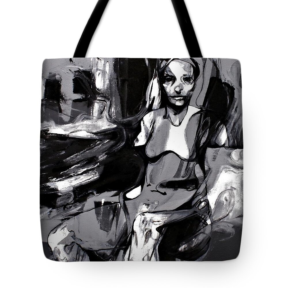 Kicking Tote Bag featuring the painting Kicking the Habit by Jeff Klena