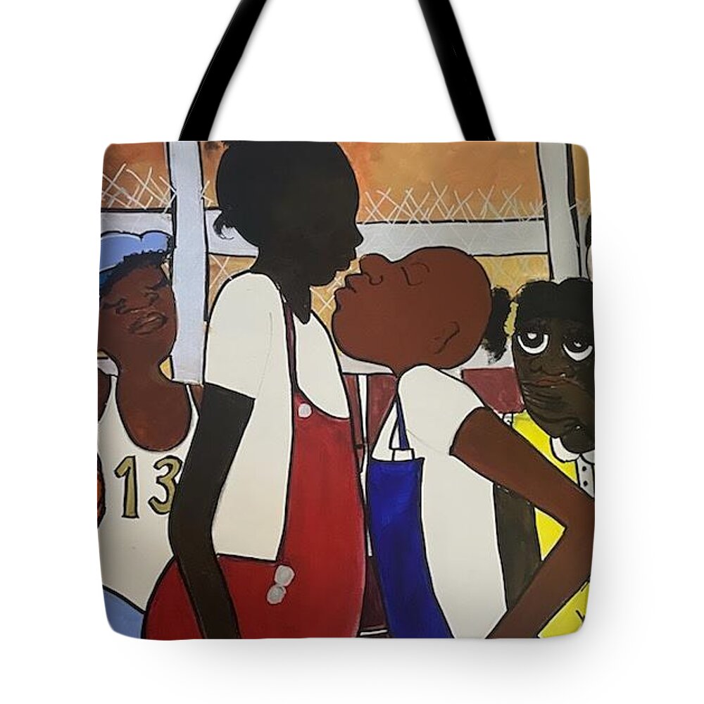  Tote Bag featuring the mixed media Kids by Angie ONeal