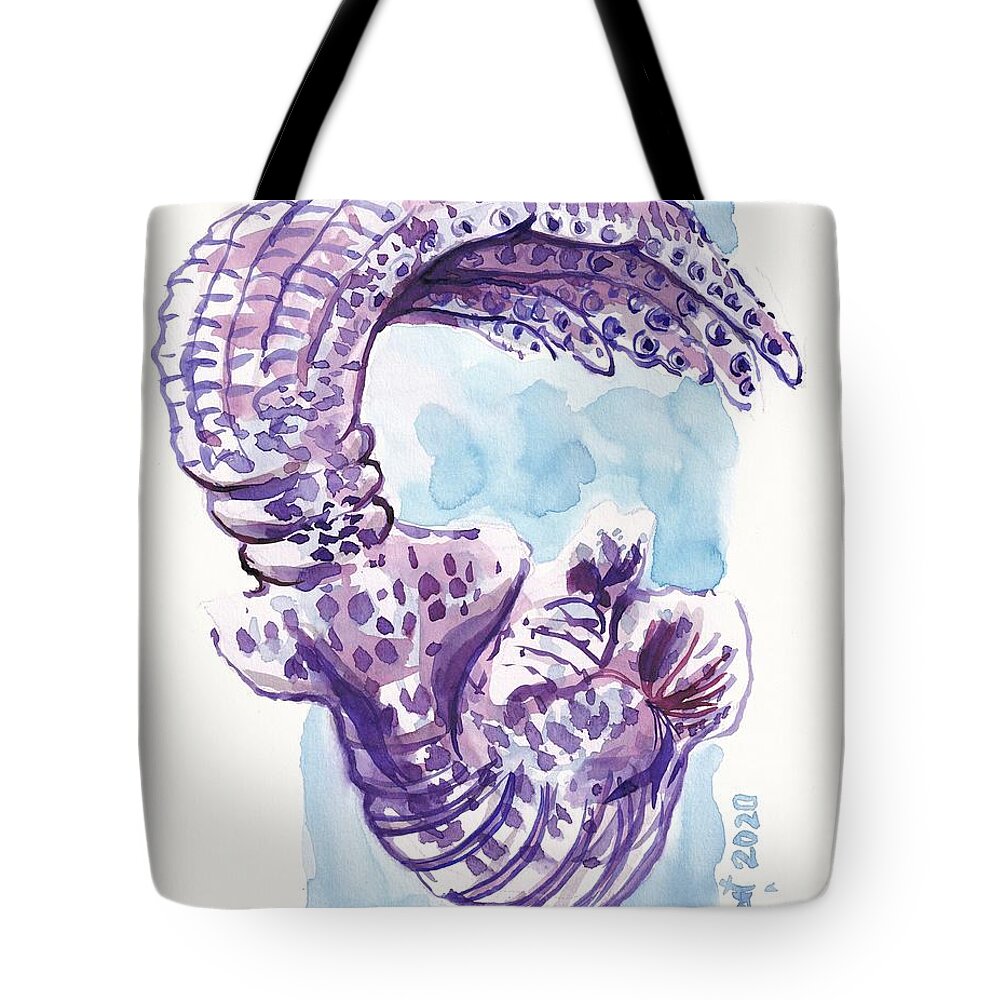 Miniature Tote Bag featuring the painting King Kraken by George Cret