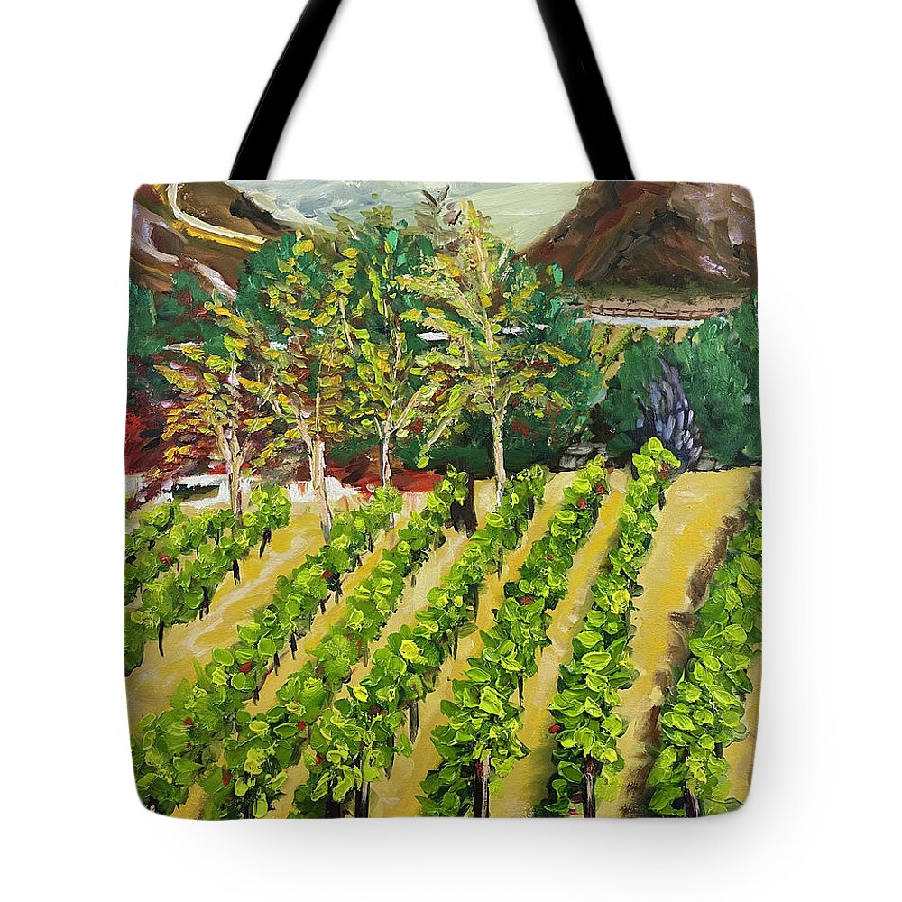 Somerset Winery Tote Bag featuring the painting Kirk's View by Roxy Rich