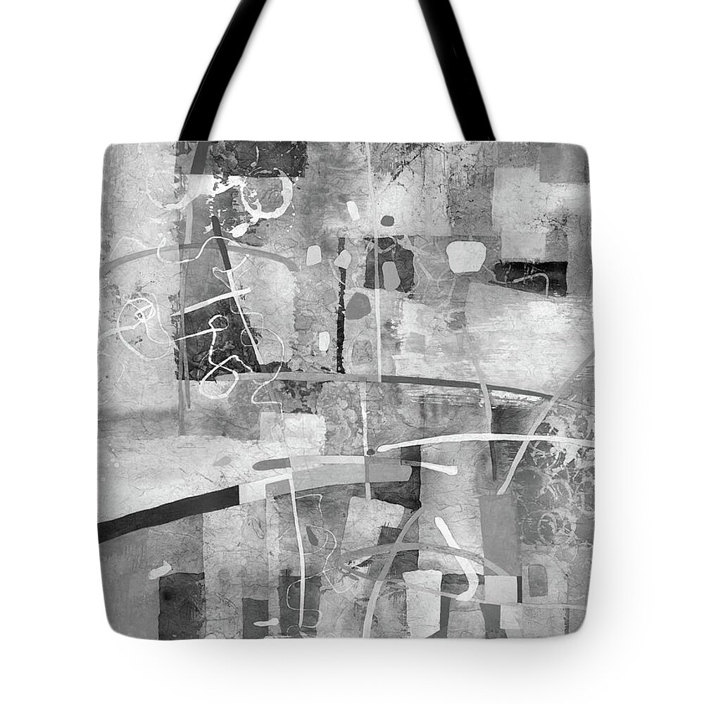 Kismet Tote Bag featuring the painting Kismet in Black and White by Hailey E Herrera