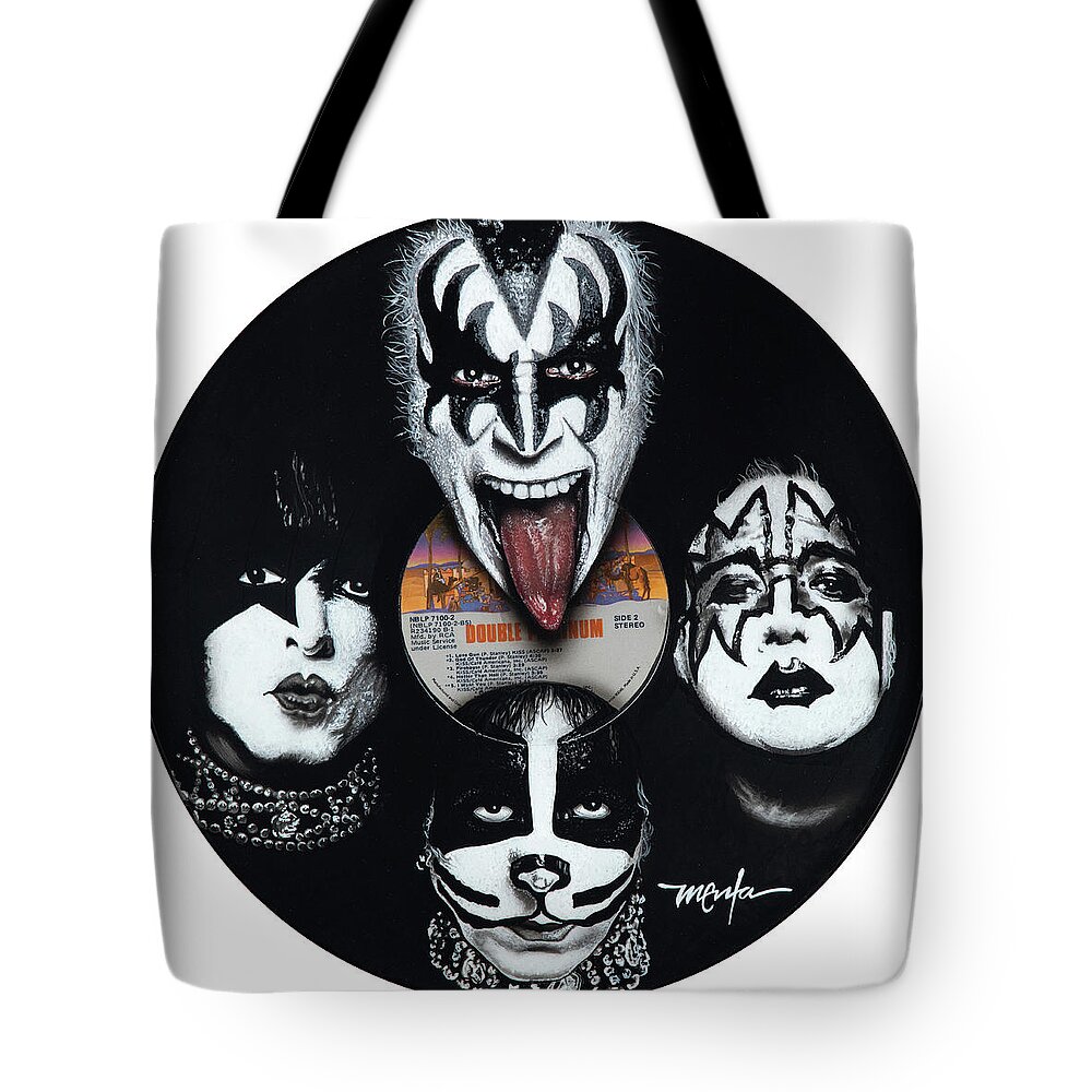 Kiss Tote Bag featuring the painting Kiss Double Platinum by Dan Menta