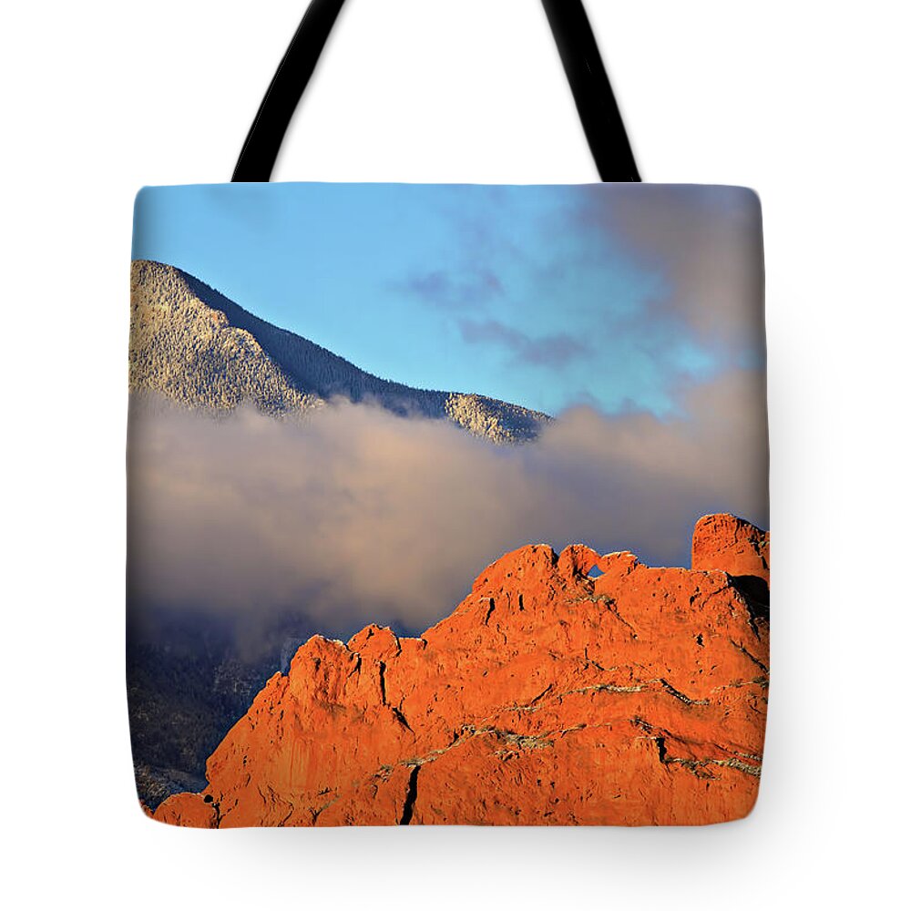 Kissing Camels Tote Bag featuring the photograph Kissing Camels and Camerons Cone by Bob Falcone