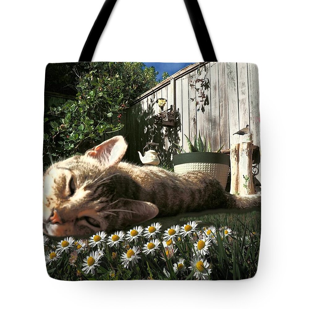 Digital Painting Tote Bag featuring the photograph Kissy Chamomile by Richard Thomas