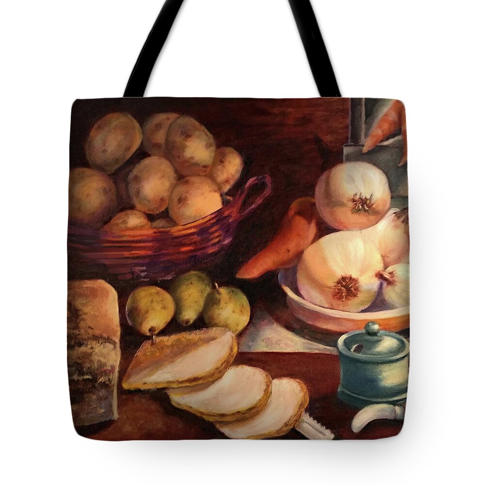 Kitchen Tote Bag featuring the painting Kitchen Bounty  by Joel Smith