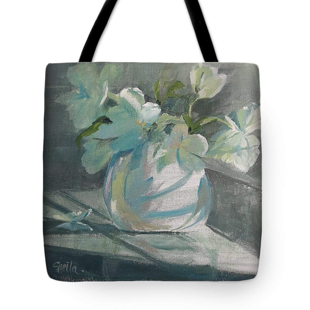Floral Tote Bag featuring the painting Kitchen Tulips by Sheila Romard