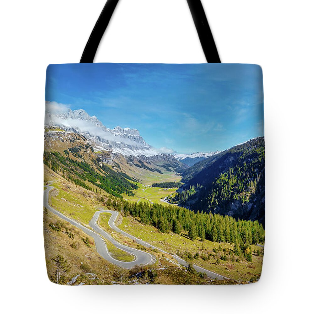 Landscape Tote Bag featuring the photograph Klausenpass Panorama, Switzerland by Rick Deacon