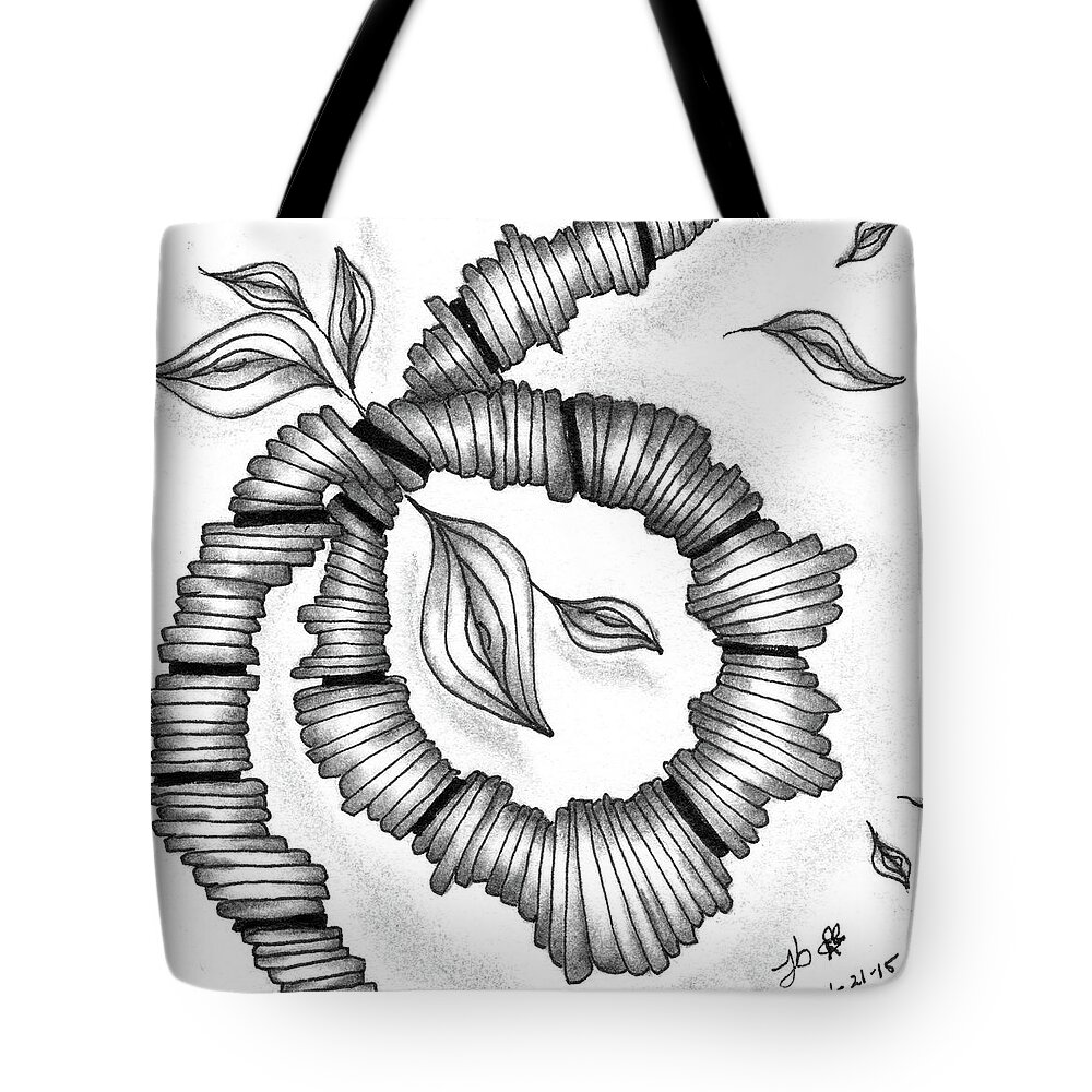 Zentangle Tote Bag featuring the drawing Knot Today, Please by Jan Steinle