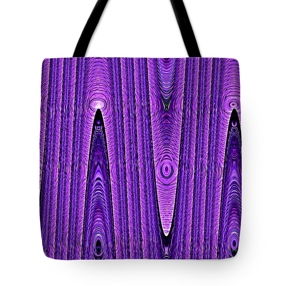 Abstract Tote Bag featuring the digital art Knotty Purple Tree Bark - Abstract by Ronald Mills