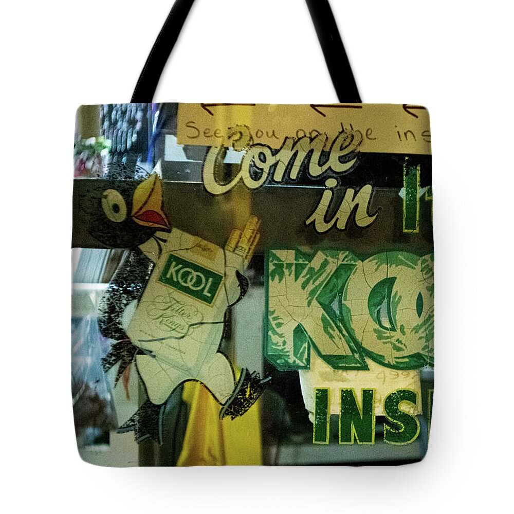 Memphis Tote Bag featuring the photograph Kool Inside by Jame Hayes
