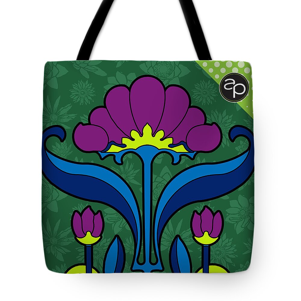 Krewe Des Fleurs Tote Bag featuring the digital art Krewe des Fleurs by Art of the Parade Society