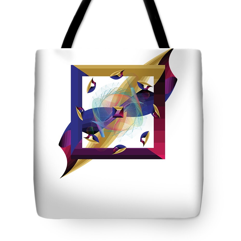 Abstract Graphic Tote Bag featuring the digital art Kuklos No 4368 multi png by Alan Bennington