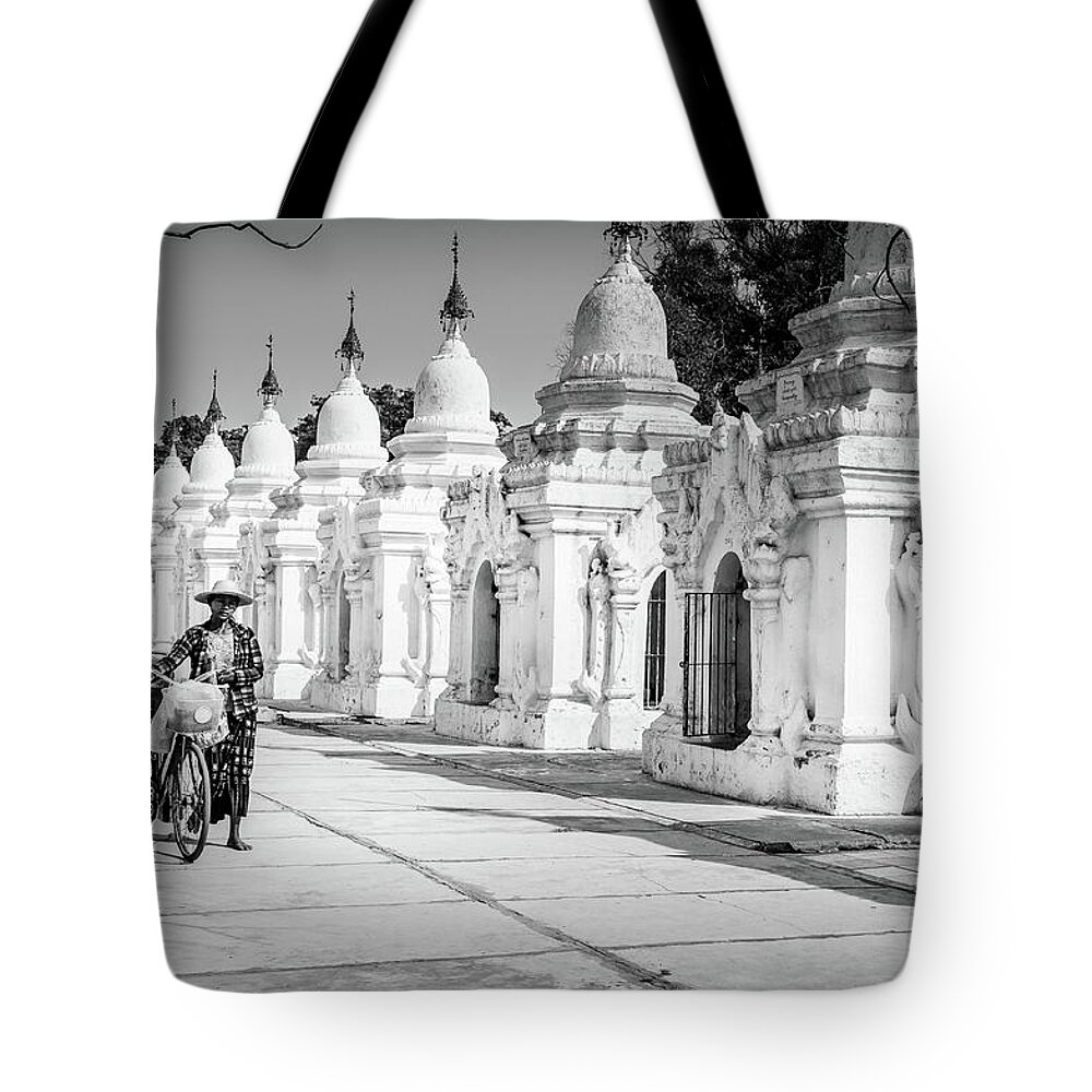 Mandalay Tote Bag featuring the photograph Kuthodaw Pagoda by Arj Munoz