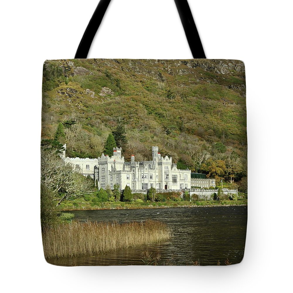 Abbey Castle Lake Mountains Benedictine Monastery Connemara Galway Wildatlanticway Ireland Photography Prints Tote Bag featuring the photograph Kylemore Abbey by Peter Skelton