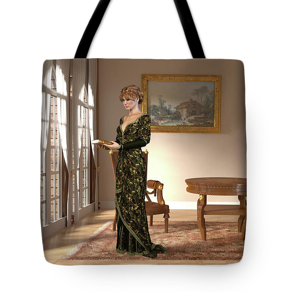 Elegant Tote Bag featuring the digital art La Contessa du Campania by Jayne Wilson