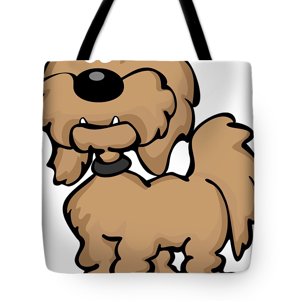 Goldendoodle Labradoodle Dog with Flowers Tote Bag 
