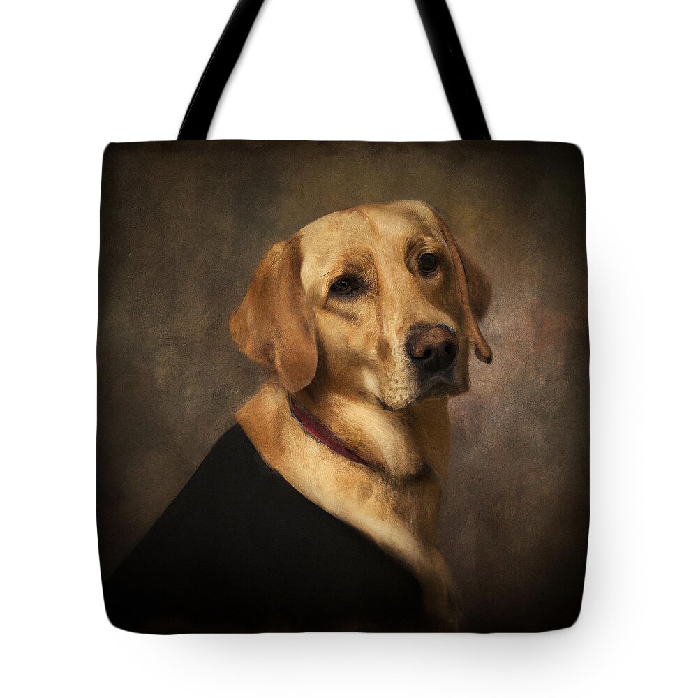 Labrador Retriever Tote Bag featuring the digital art Labrador Retriever by Tinto Designs