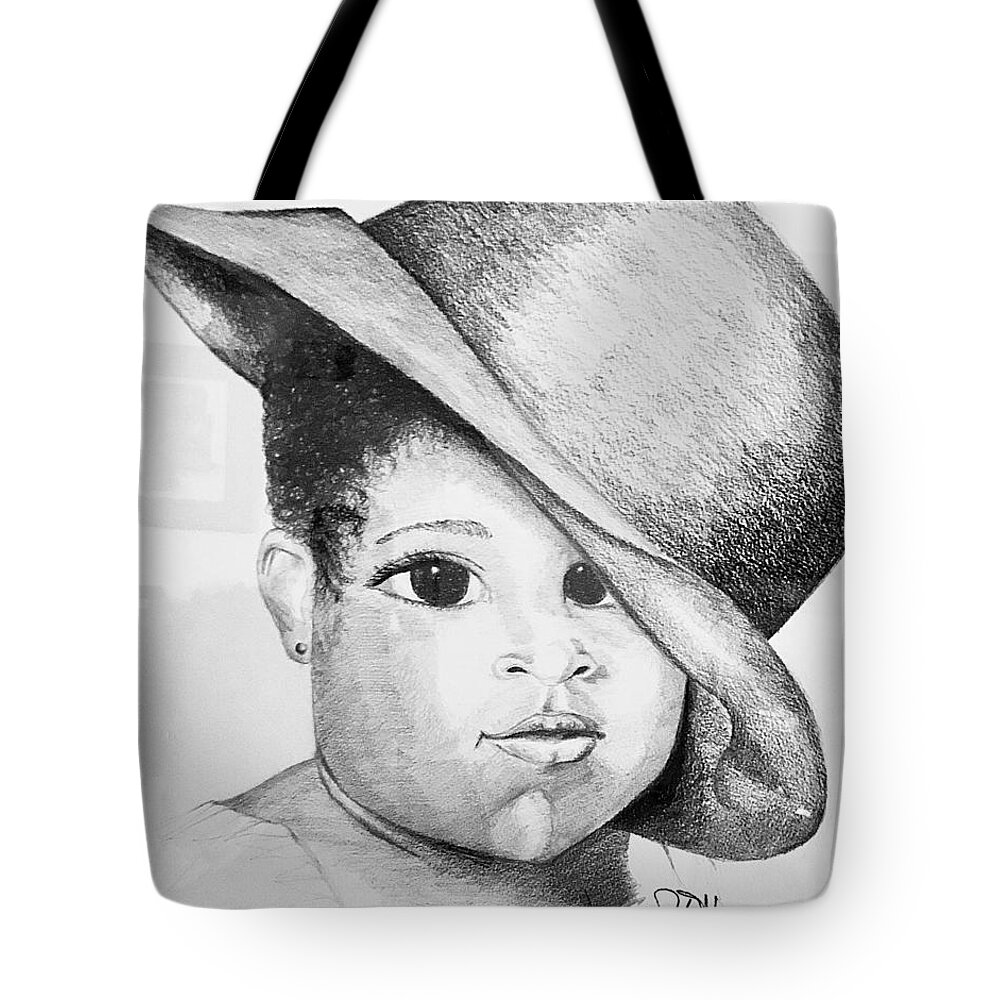  Tote Bag featuring the drawing Lady by Angie ONeal