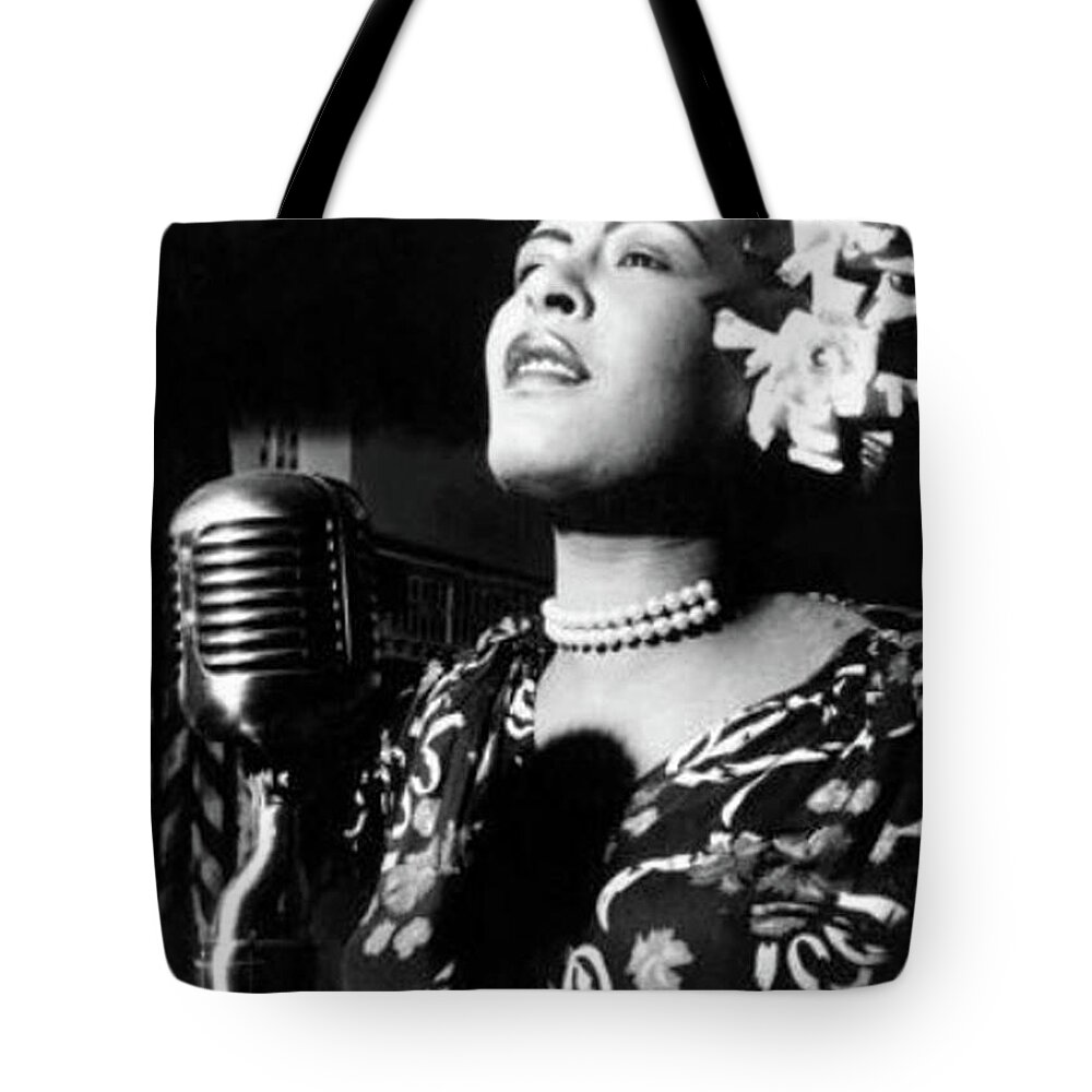 Billie Holiday Tote Bag featuring the photograph Lady Day Billie Holiday by Imagery-at- Work