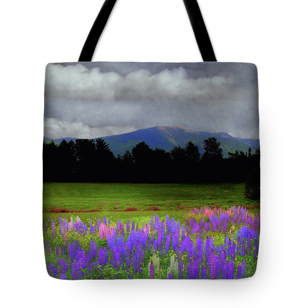 Lupine Tote Bag featuring the photograph Lafayette Lupine Mindscape by Wayne King