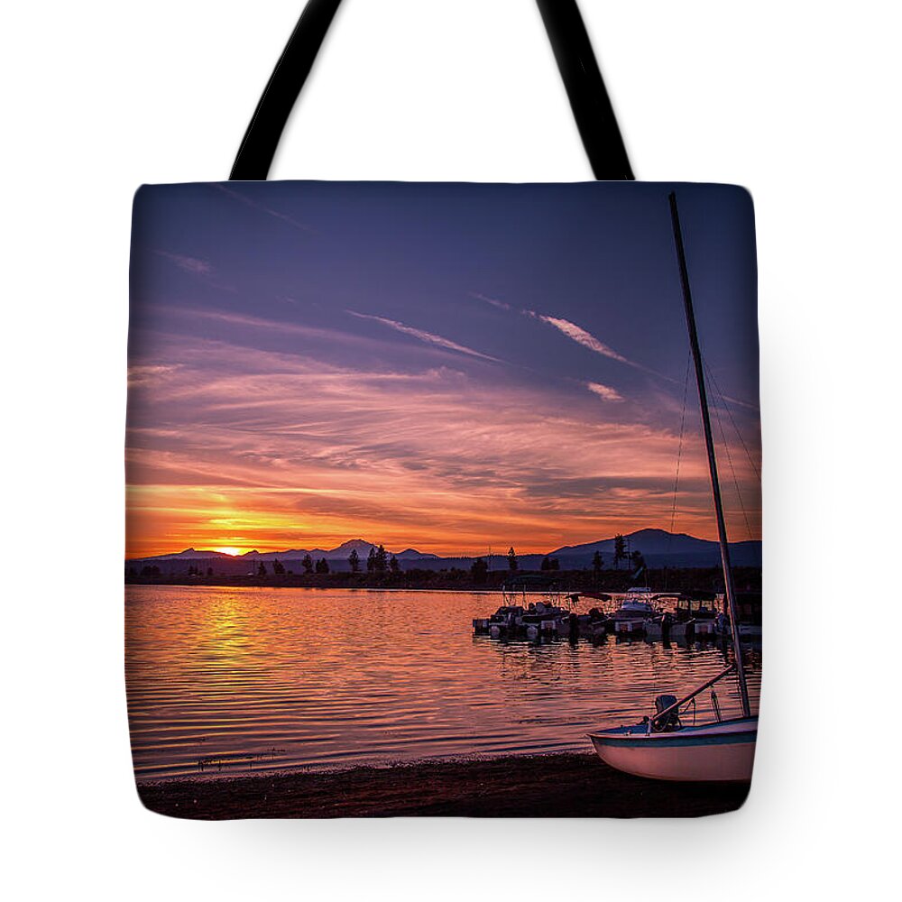 Lake Almanor Tote Bag featuring the photograph Lake Almanor Sunset by Bradley Morris
