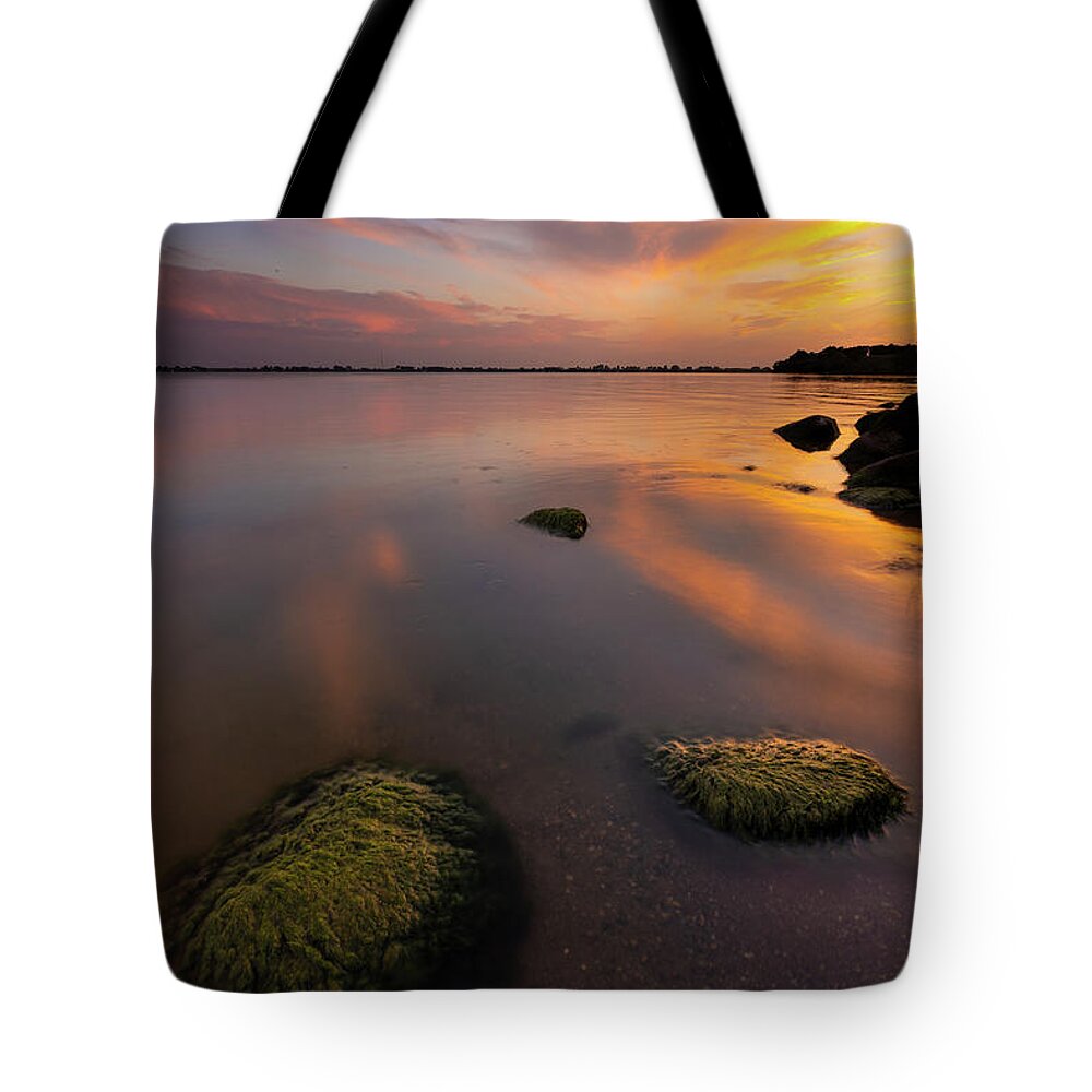  Lake Tote Bag featuring the photograph Lake Byron Sunset by Aaron J Groen
