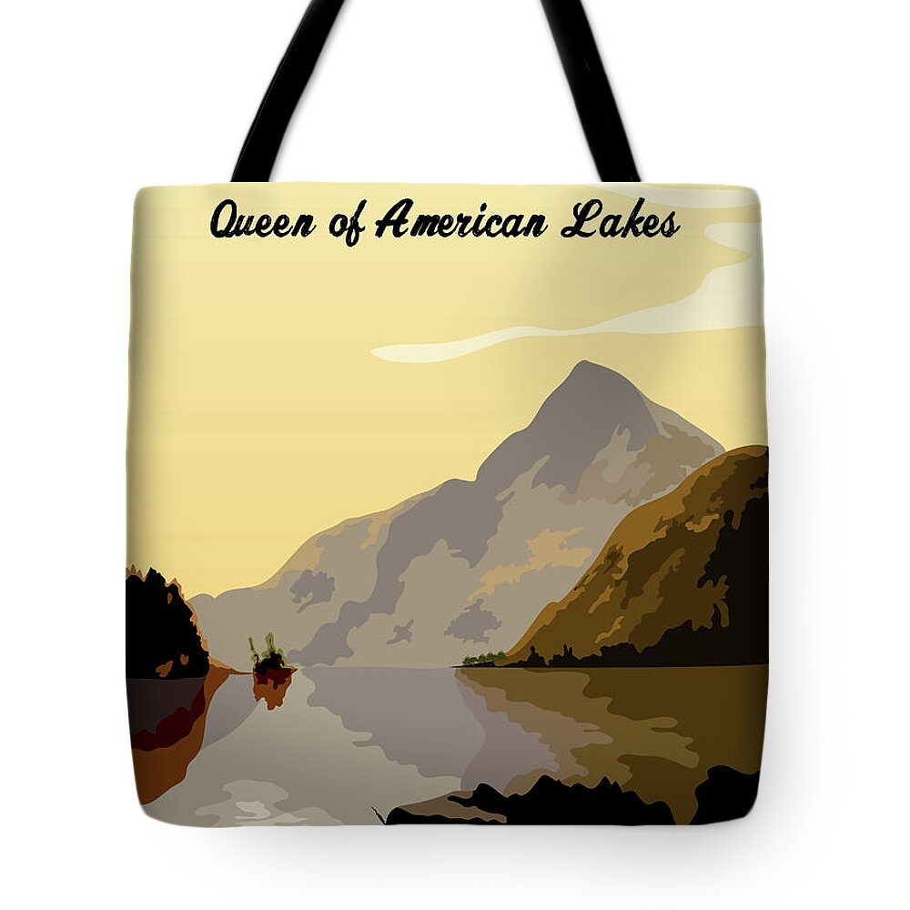 Lake George Tote Bag featuring the digital art Lake George, Queen of American Lakes by Long Shot