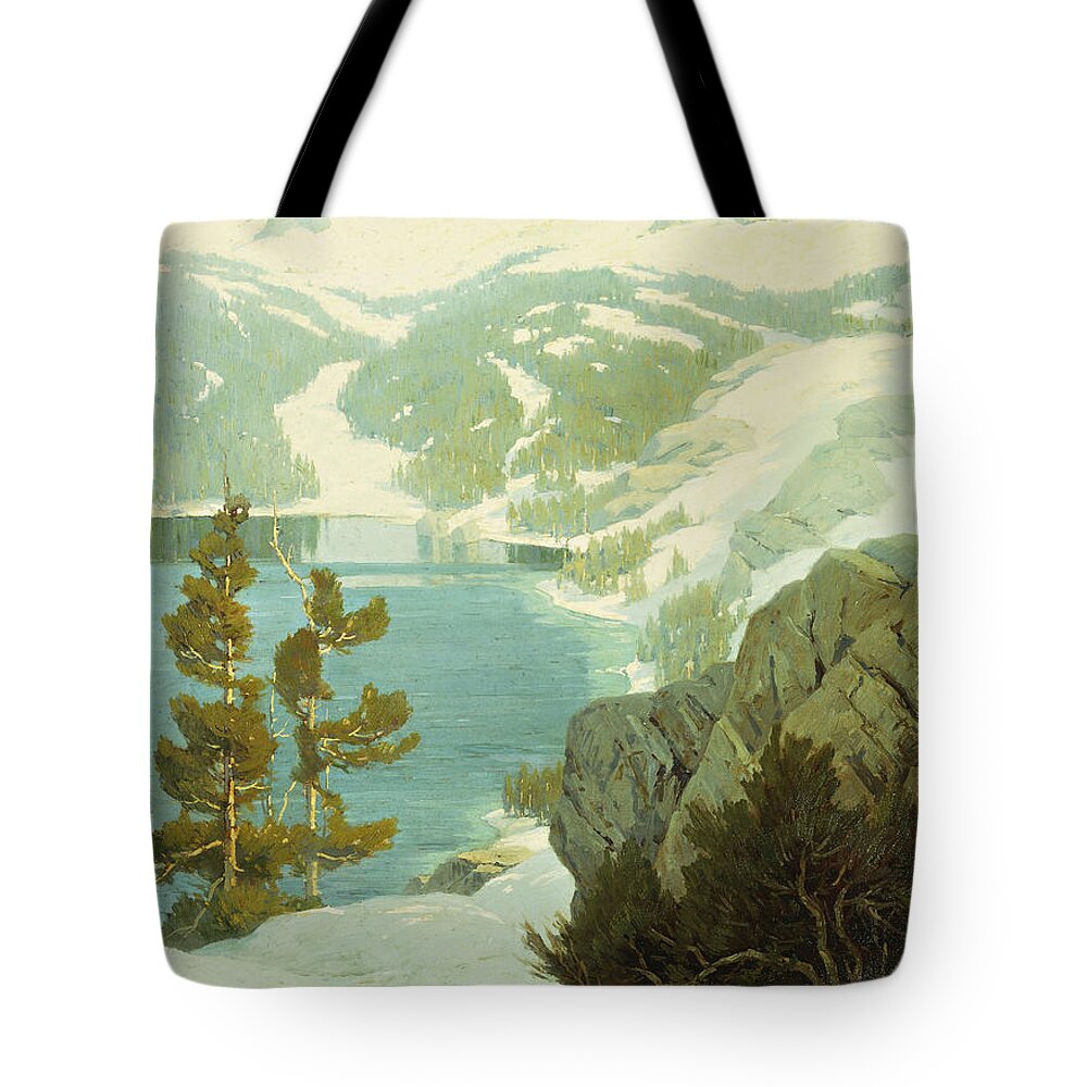 Lake Tote Bag featuring the painting Lake George, Sierra Nevada by Elmer Wachtel