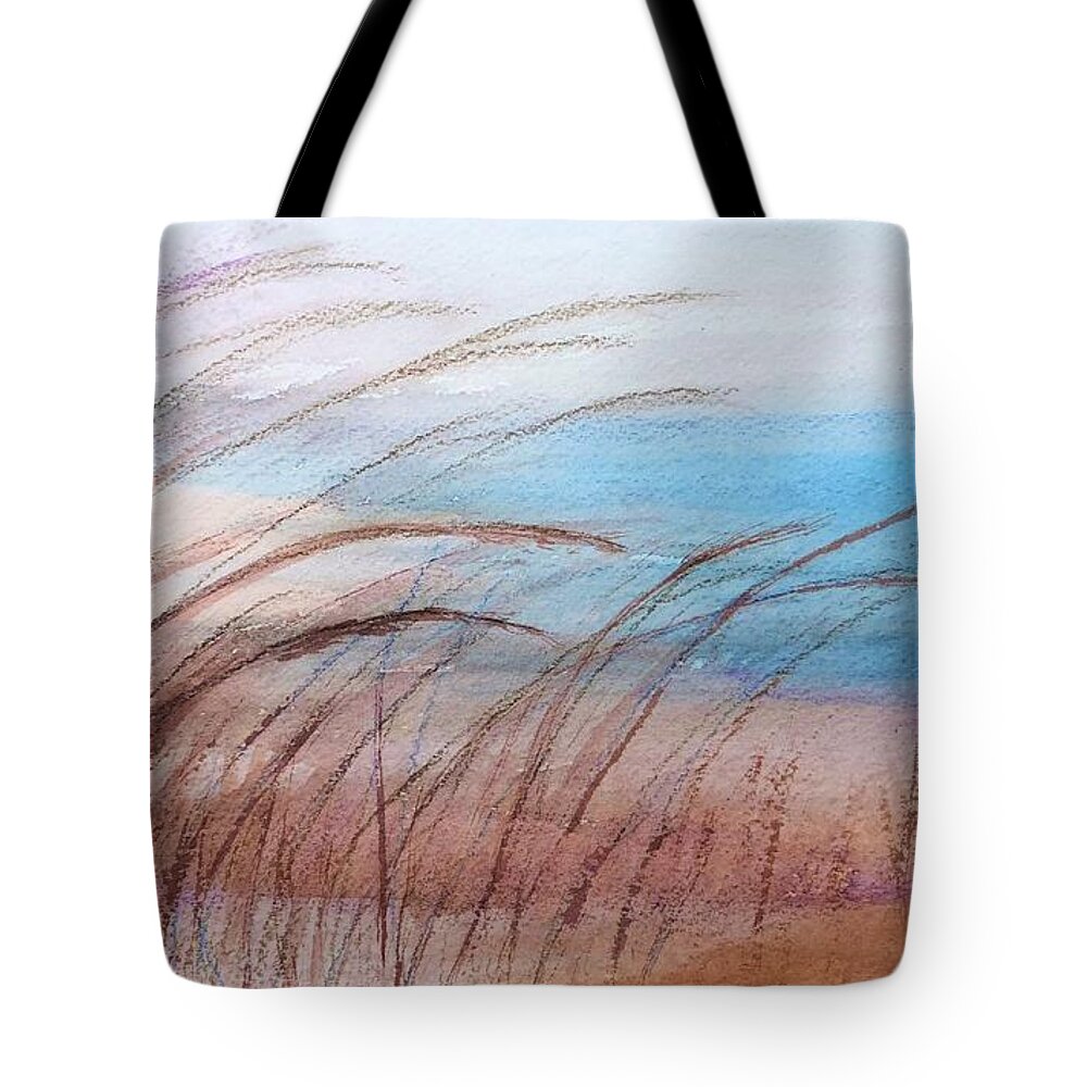 Door County Tote Bag featuring the painting Lake Grass by Deb Stroh-Larson