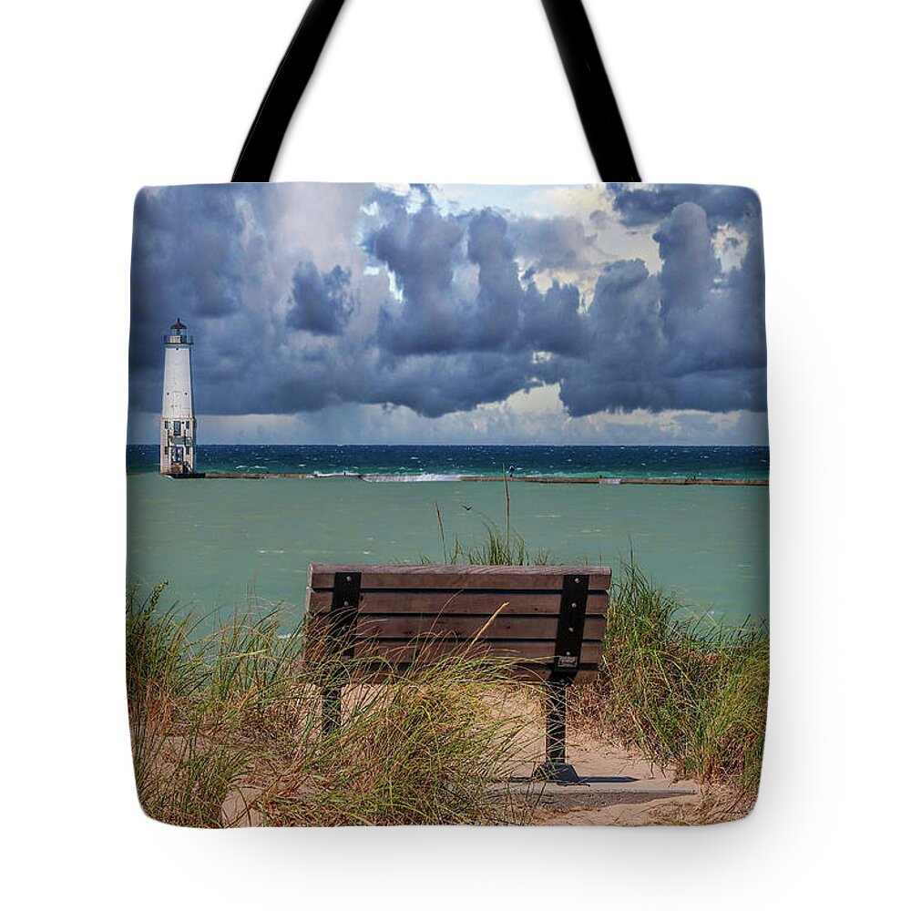 Northernmichigan Tote Bag featuring the photograph Lake Michigan Storm IMG_2578 by Michael Thomas