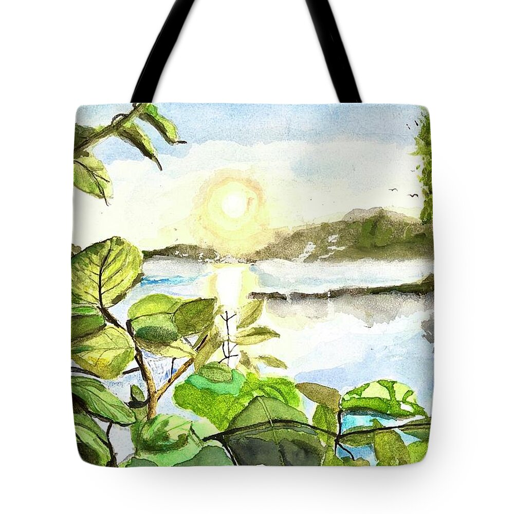 Lake Tote Bag featuring the painting Lake Winyah by Bryan Brouwer