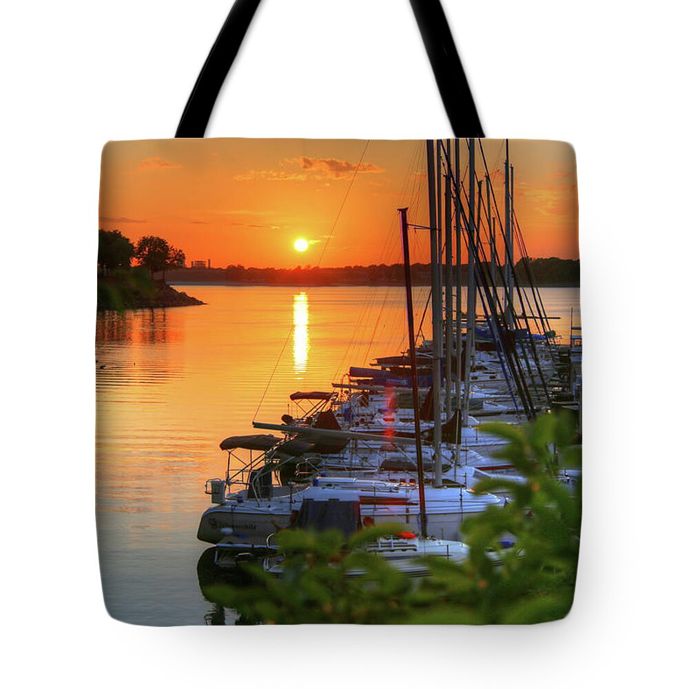 Fine Art Tote Bag featuring the photograph Lakeside Sunset by Robert Harris