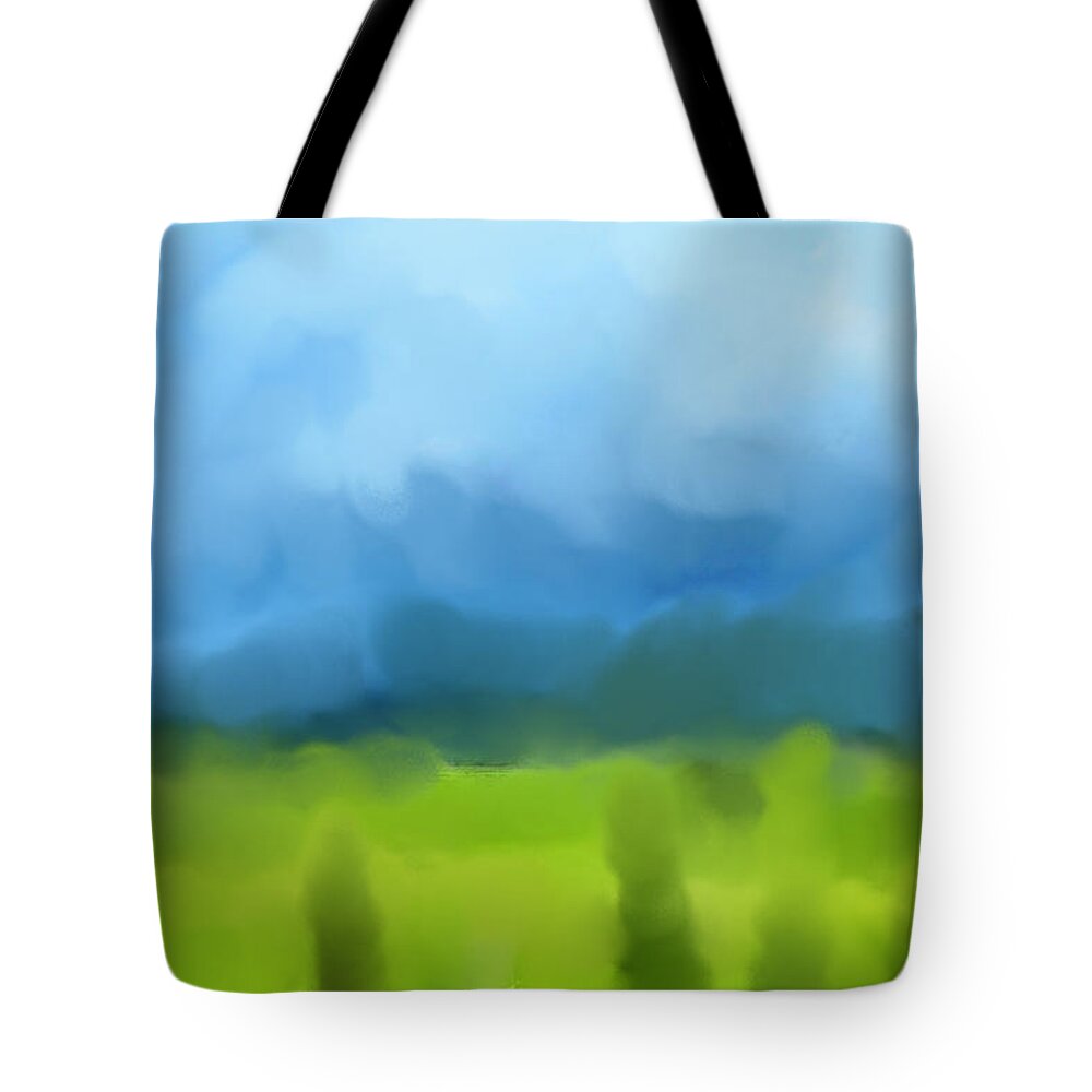 Landscape Tote Bag featuring the mixed media Landscape abstract by Faa shie