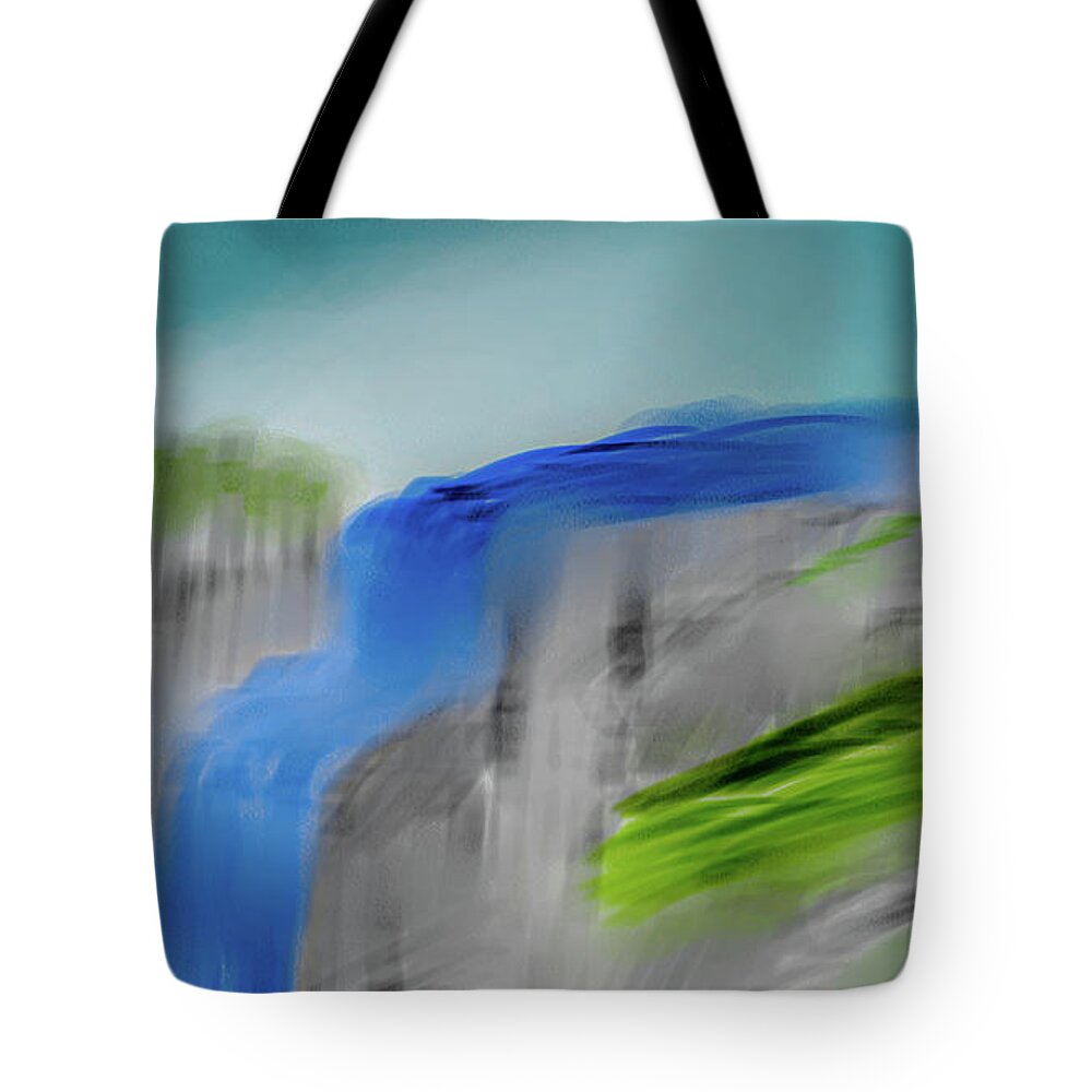 Landscape Play Tote Bag featuring the digital art Landscape play #j9 by Leif Sohlman