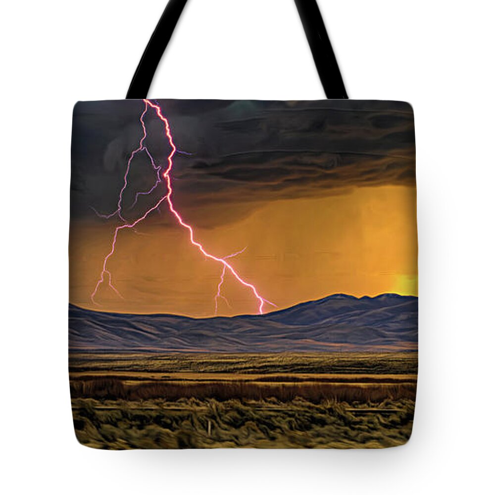 Landscape Tote Bag featuring the photograph Landscape USA Artistic Lightning by Chuck Kuhn