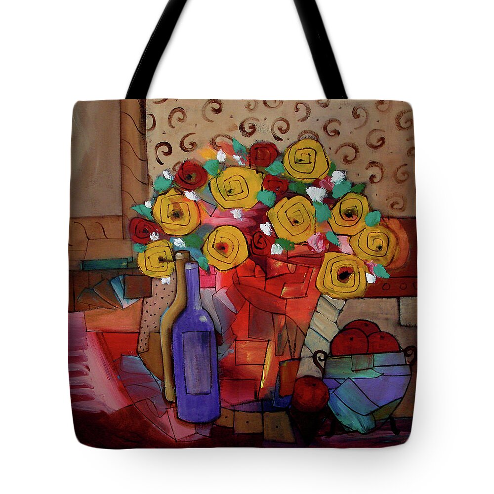 Still Life Tote Bag featuring the painting LaQuinta Bouquet by Jim Stallings