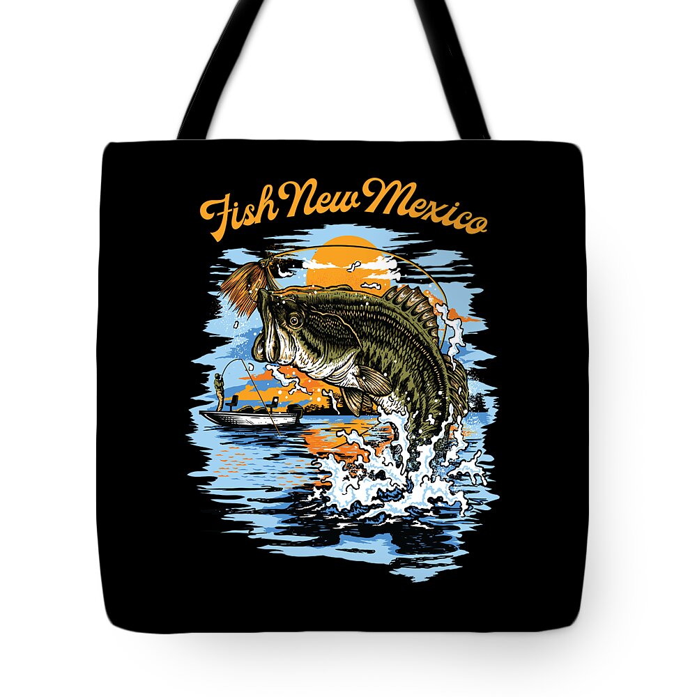 Largemouth Bass Fishing graphic Fish New Mexico print Tote Bag