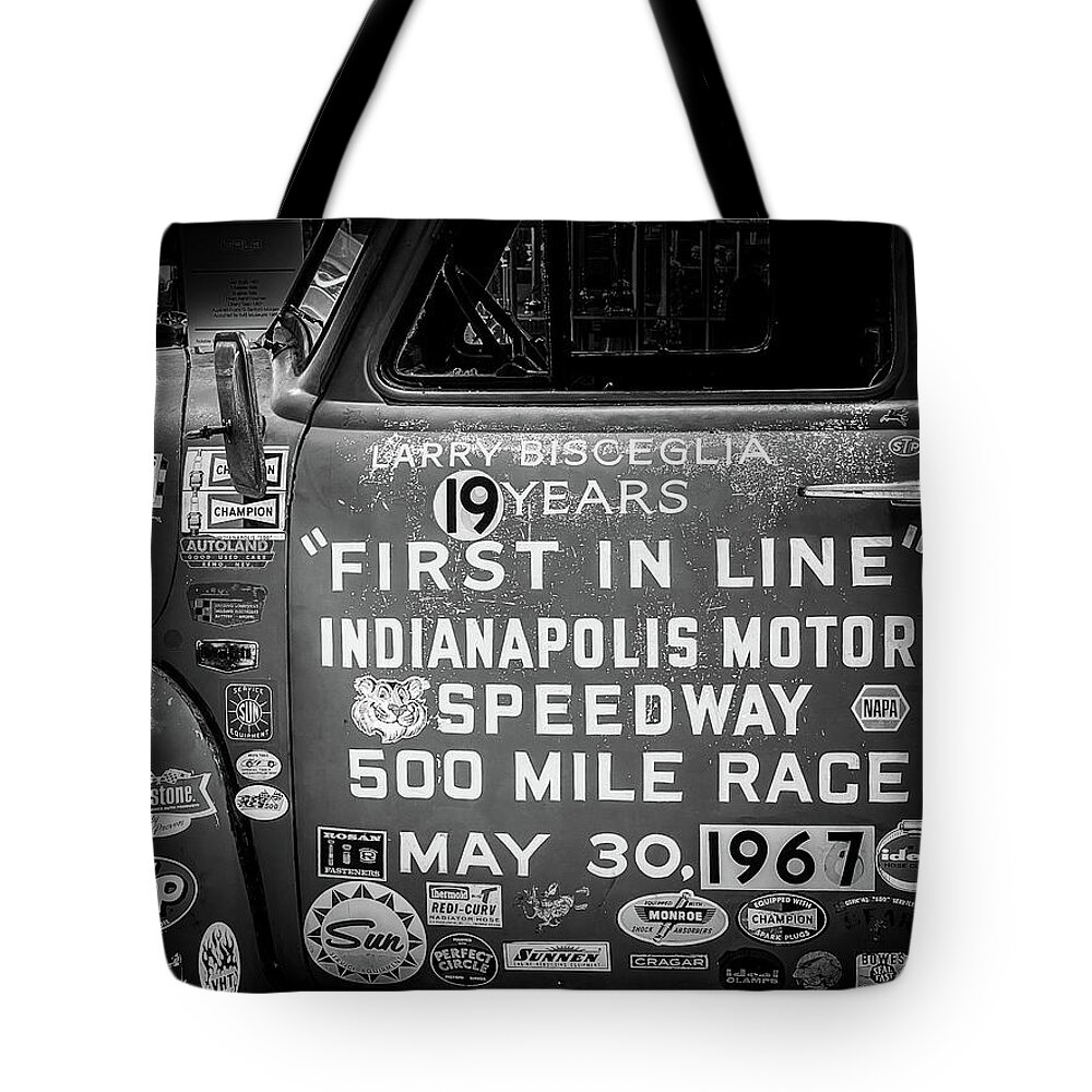 First In Line Tote Bag featuring the photograph Larry Bisceglia by Josh Williams