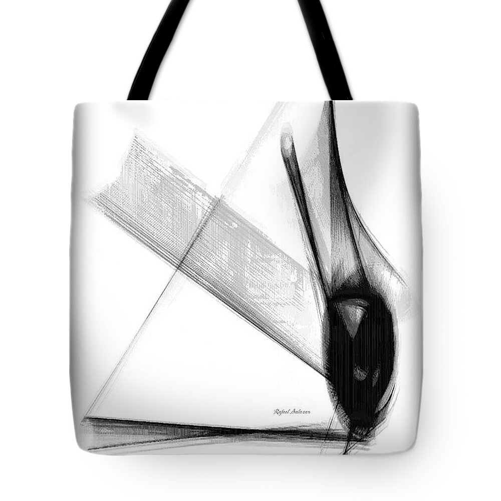 Abstract Tote Bag featuring the drawing Last Drop by Rafael Salazar
