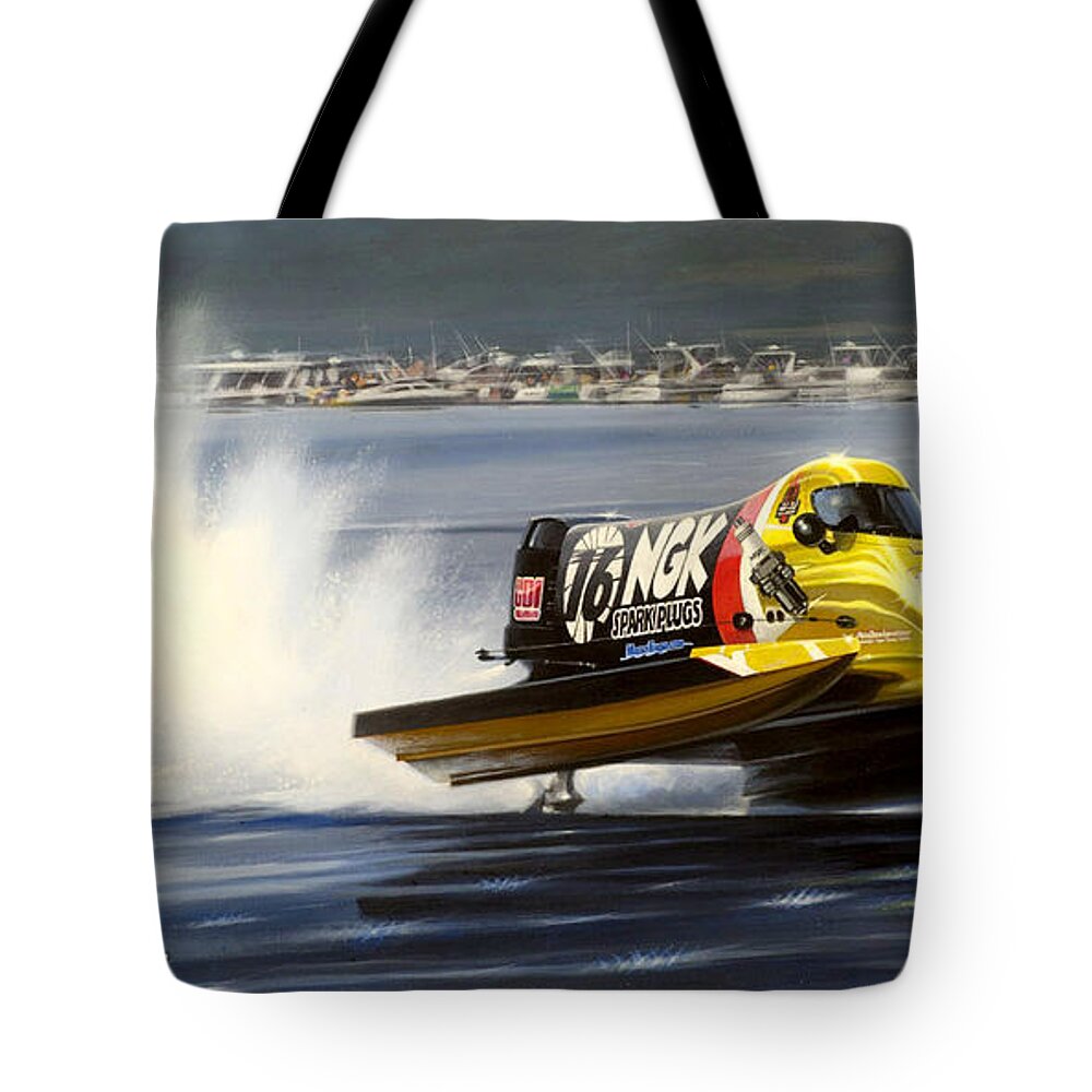 Drag Racing Nhra Top Fuel Funny Car John Force Kenny Youngblood Nitro Champion March Meet Images Image Race Track Fuel Formula One Tunnel Boat Tim Seebold Iogp Tote Bag featuring the painting Last lap by Kenny Youngblood