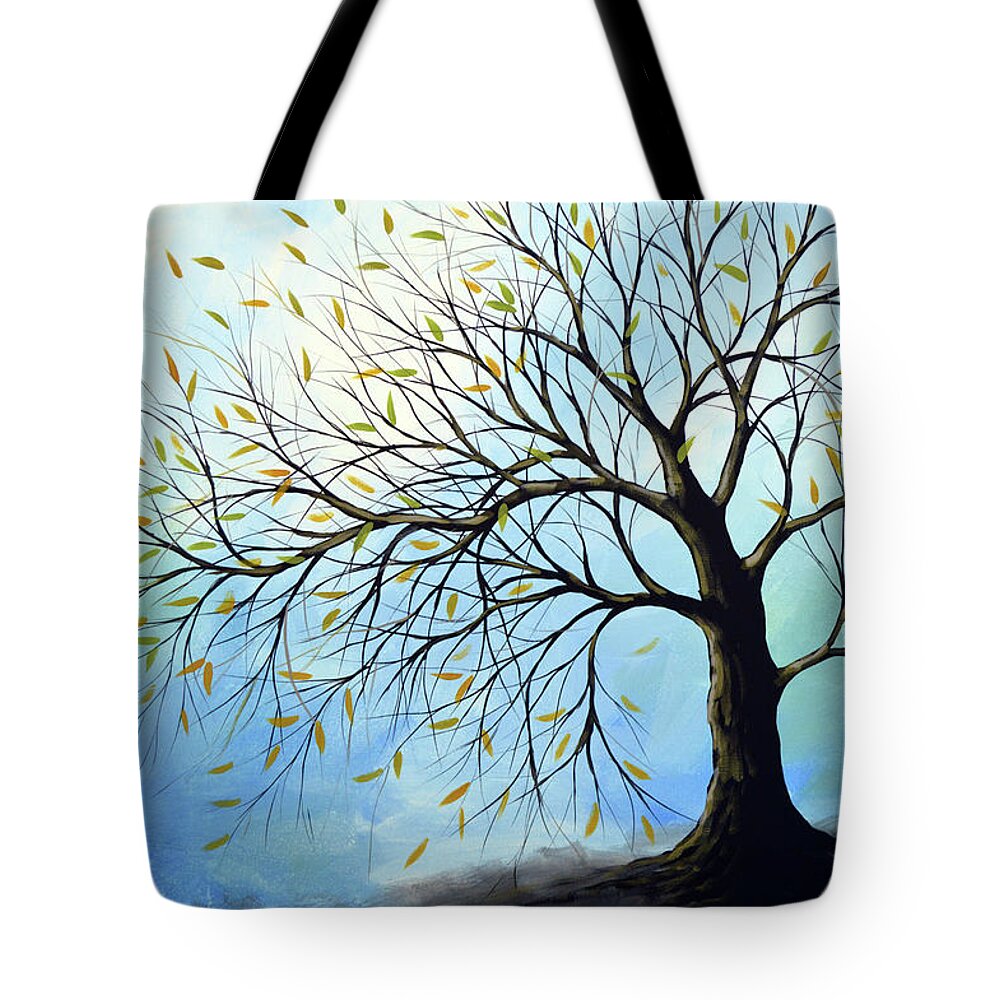 Fall Tote Bag featuring the painting Last Leaves by Amy Giacomelli