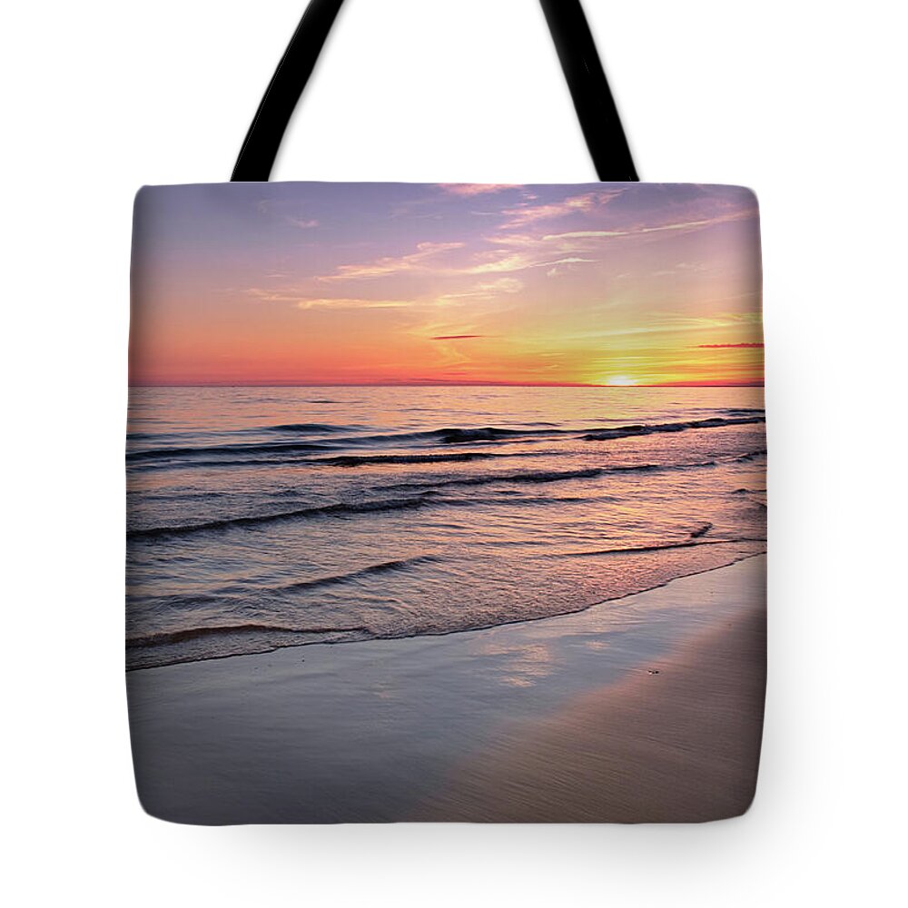 Beach Sunset Tote Bag featuring the photograph Last Minute Summer Beach Sunset 2 by Angelo DeVal